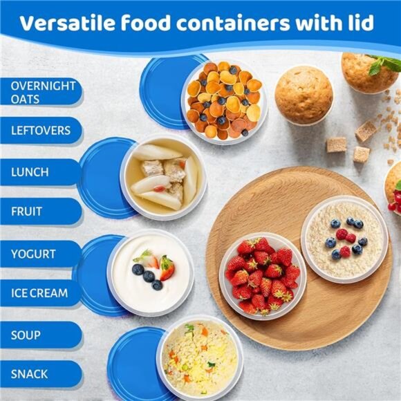 Freezer Storage Containers 10 Pack 16 Oz Airtight Stackable Meal Prep Food - Picture 5 of 8